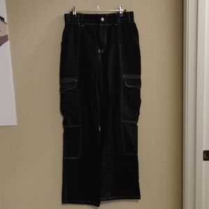RSQ Black Pants with White Stitch Detail